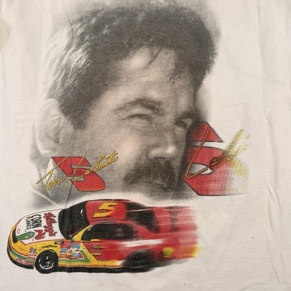 Terry LaBonte Shirt Men Large White Vintage 1996 Nascar Car Racing Corn Flakes - Picture 2 of 12